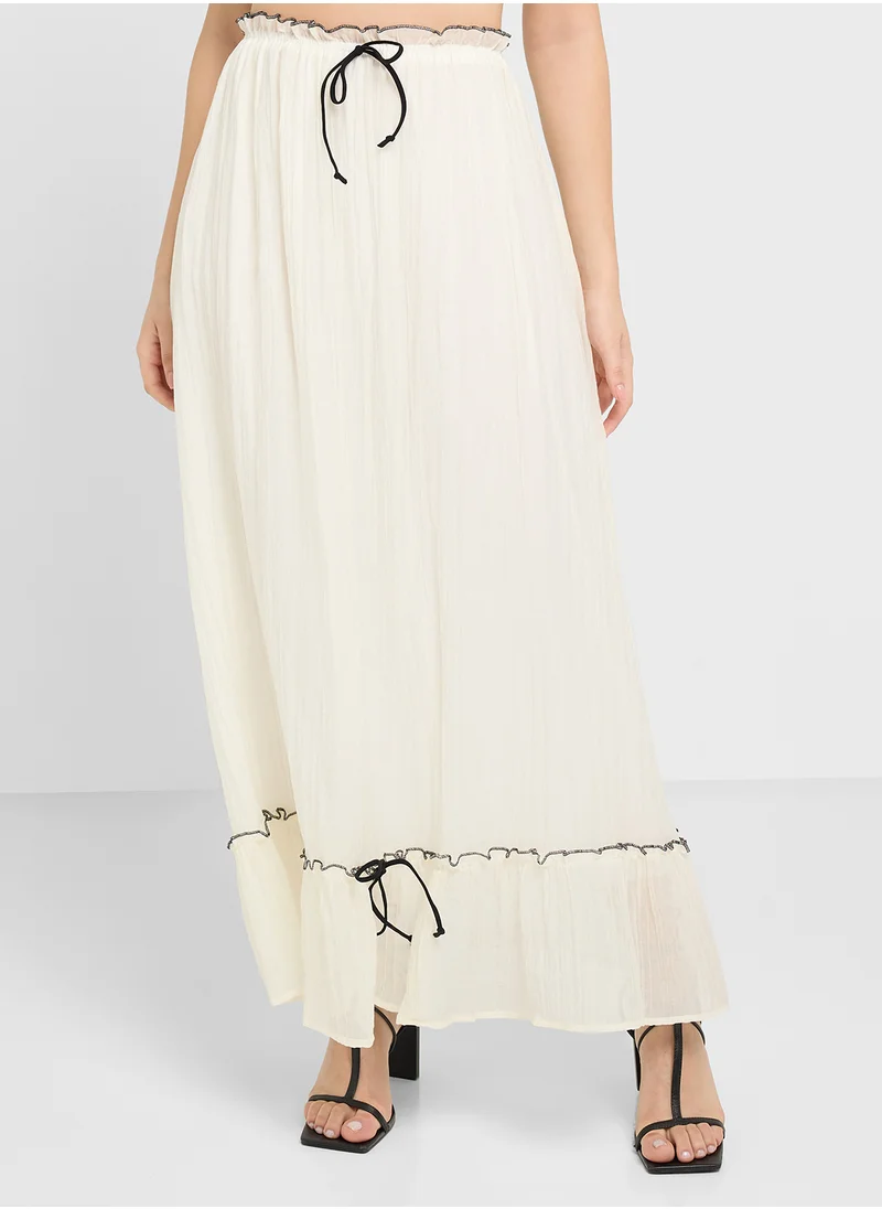Ginger Tie Up Detail Strappy Top & Maxi Skirt Set