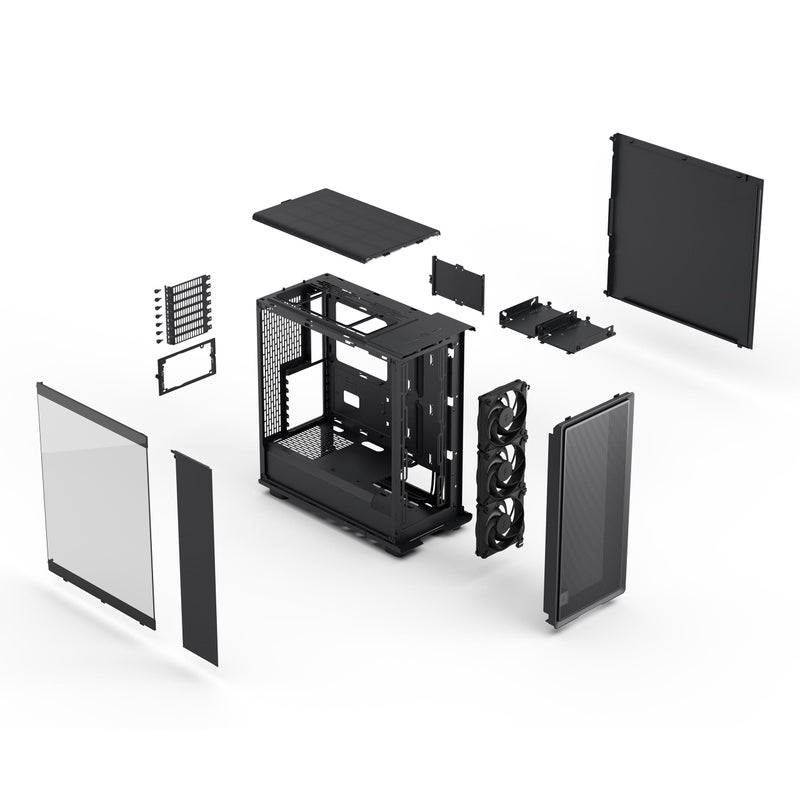 Fractal Design حالة ألعاب الكمبيوتر Fractal Design Epoch Black - زجاج مقسى بلون خفيف - تدفق هواء عالي - لوحة أمامية شبكية - تشمل ثلاثة مراوح Momentum 12 - مساحة داخلية واسعة - دعم ATX/mATX/ITX - Image 4