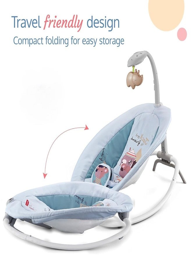 VBM Baby Rocker for Kids Cradle Infants Baby Swing Portable Baby Bouncer 5 Swing Speeds,Remote Control, with Sounds Projector and Vibration，360° Rorating Toy Indoor & Outdoor Use (Grey) - Image 3