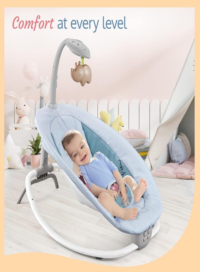 VBM Baby Rocker for Kids Cradle Infants Baby Swing Portable Baby Bouncer 5 Swing Speeds,Remote Control, with Sounds Projector and Vibration，360° Rorating Toy Indoor & Outdoor Use (Grey) - Image 5