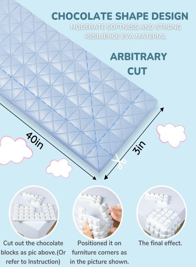 WE-CEF Extra Wide & Soft Edge Protector for Baby Safety(6.5ft) Corners and Edges, Baby Proofing Padding, Foam Edge Guards Baby Proofing Furniture Padding, Foam Edge Guards for Baby Safety (Blue - 1) - Image 4