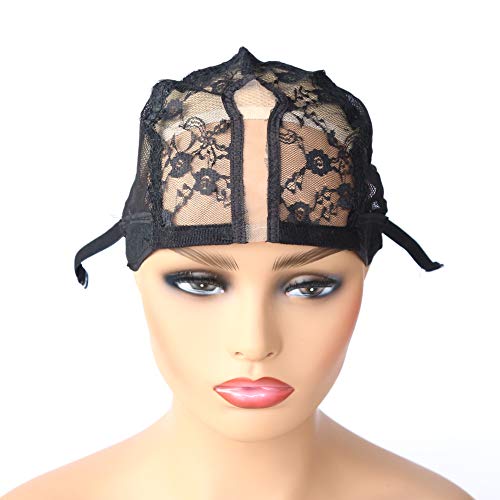 BTWTRY U Part Wig Cap for Making Wigs with Adjustable Strap Medium Size Black Dome Mesh Weaving Wig Cap for Women and Girls DIY Wigs 1 Pc Black - Image 5