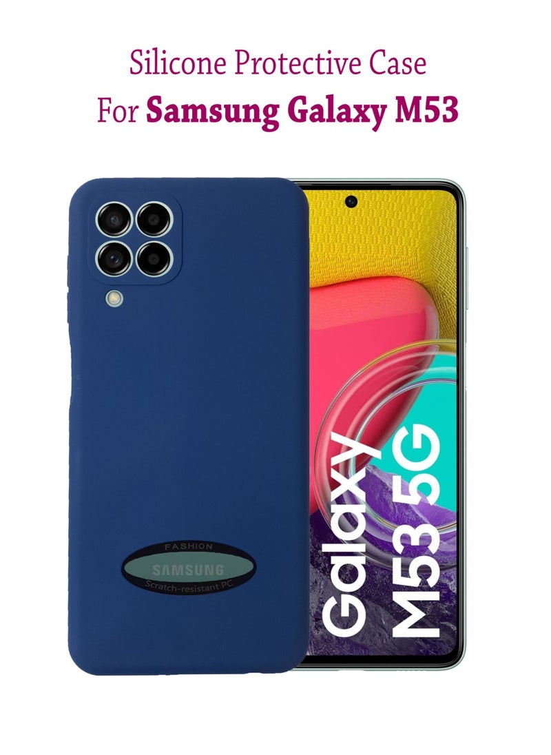 Waldic - Silicone Protective Back Case Cover For Samsung Galaxy M53 5G - Blue - Image 1