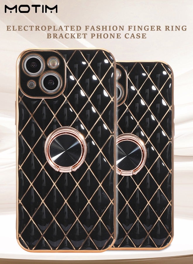 Motim iPhone 14/14 Plus Case Cover with Ring 360°rotatable Kickstand, Plated Soft TPU Kickstand Cover, Slim Shockproof Full-Body Protection Phone Case - Image 2