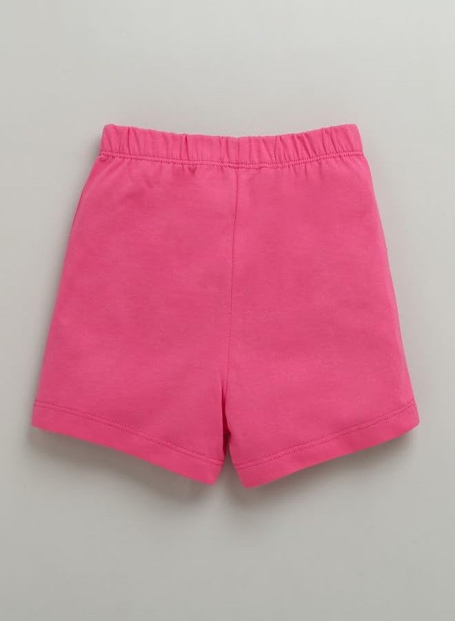 BUMZEE شورتات قطنية للبنات من بامزي بطول الركبة، لون كحلي ووردي، عبوة من قطعتين، مقاس 18-24 شهرًا (Peb10441E-nbl) - Image 3