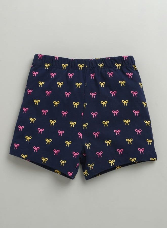 BUMZEE شورتات قطنية للبنات من بامزي بطول الركبة، لون كحلي ووردي، عبوة من قطعتين، مقاس 18-24 شهرًا (Peb10441E-nbl) - Image 5