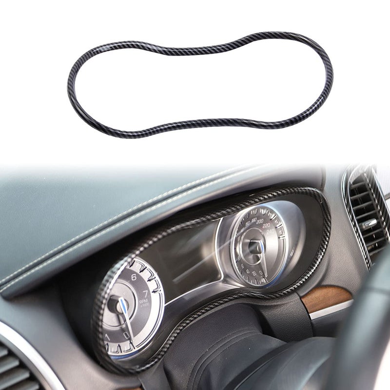 crosselec Carbon Fiber Dashboard Meter Panel Frame Cover Trim Interior Decoration Accessories for Chrysler 300 20152021