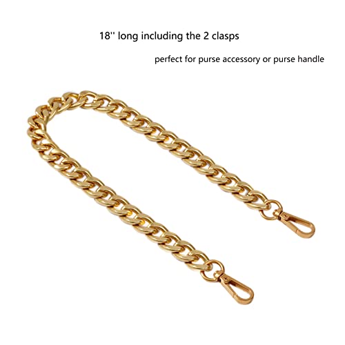 Xiazw Medium Size Fabulous Metal Shoulder Crossbody Purse Strap Replacement Bag Chain Accessories (18‘’, Antique Gold) - Image 2