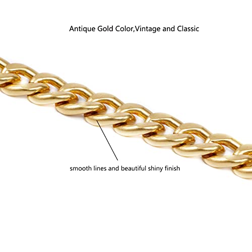 Xiazw Medium Size Fabulous Metal Shoulder Crossbody Purse Strap Replacement Bag Chain Accessories (18‘’, Antique Gold) - Image 3