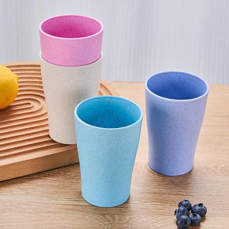 OriGlam 25pcs Plates and Bowls Sets Dinnerware Sets Plastic Picnic Party Camping Dinner Sets Dishes Set Plates Mugs Bowls Dishes Cutlery Set Microwave Safe Beige - Image 4