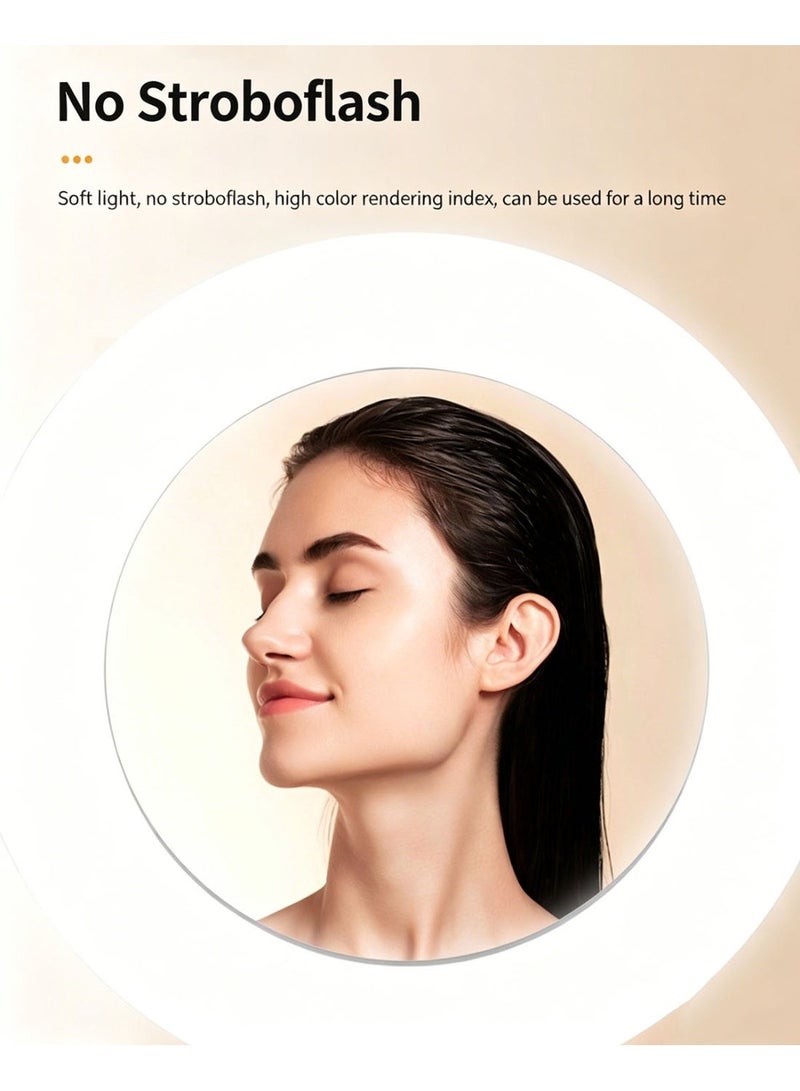 6 Inch LED Ring Fill Light with 14cm Tripod Stand,  3 Color Temperature Dimmable Desktop Makeup Light,  360° Adjustment Selfie Circle Light , USB Portable Beauty Ring Light for Live Streaming, Makeup, Photography, Video Recording - Image 2