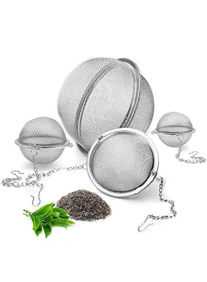 YUFAN Stainless Steel Tea Infuser Set 4 Pieces Large Medium Small Sizes for Cups Mugs Teapots Kitchen Everyday Use Gift - Image 4