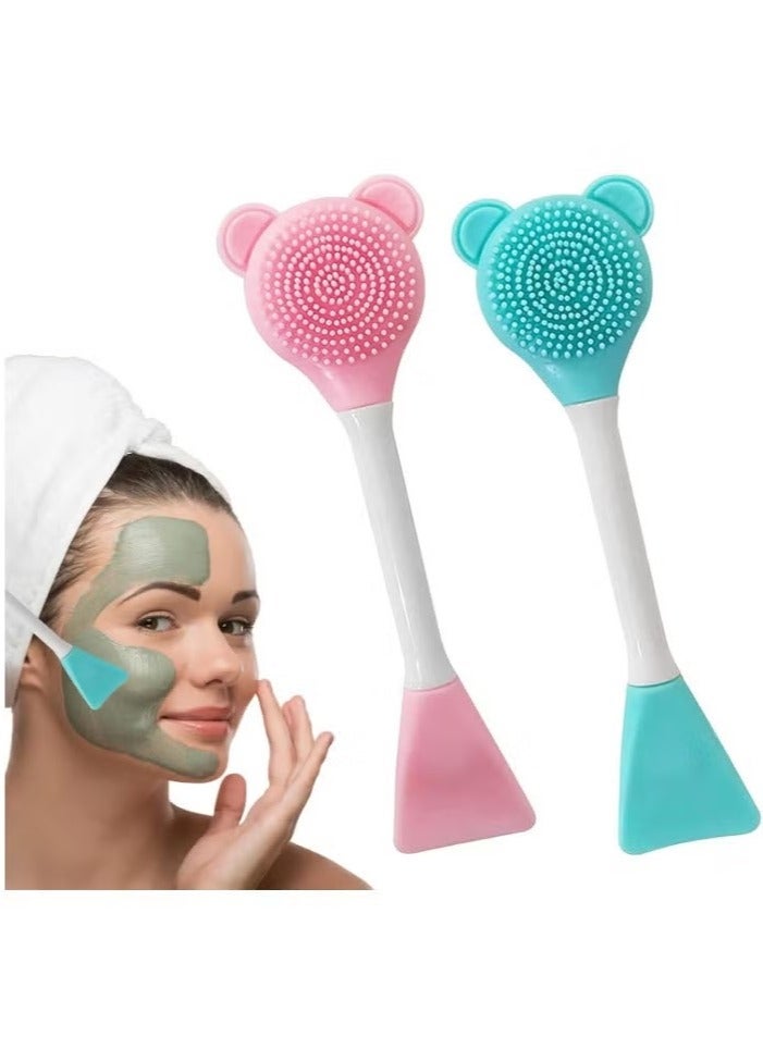 Silicone Facial Mask Brush, Massage Spoon, Exfoliating Brush, Soft Makeup Brush for Facial Cleansing, Suitable for Clay, Charcoal, Combination Masks - Assorted Colors - Image 1