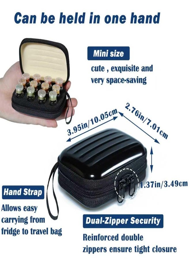 Mazentrix Mini Peptide Vial Case for Fridge Storage - 12Slot Organizer Holds 1-3ml Vials for Insulin, GLP-1, Peptides,Hard Shell Travel Case with Hand Strap,Black - Image 3