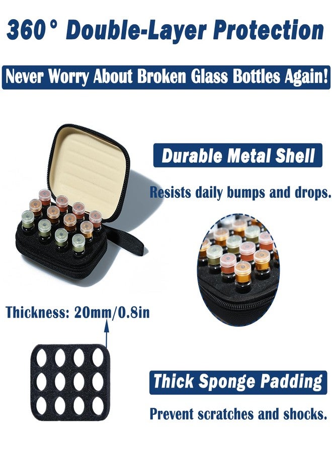 Mazentrix Mini Peptide Vial Case for Fridge Storage - 12Slot Organizer Holds 1-3ml Vials for Insulin, GLP-1, Peptides,Hard Shell Travel Case with Hand Strap,Black - Image 2