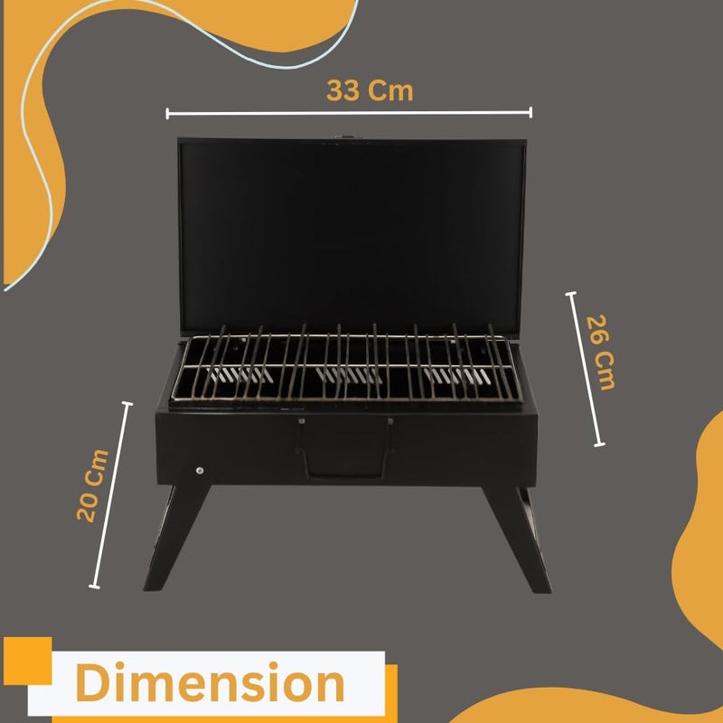 Chefman Compact Briefcase BBQ Grill for Outdoor Cooking | Portable, Lightweight Design Perfect for Camping, Tailgating, and Backyard BBQs – Easy to Transport and Store Charcoal Grill - Image 4