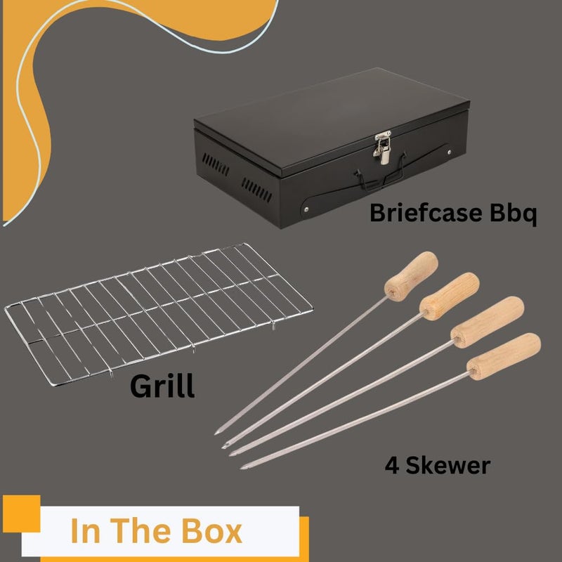 Chefman Compact Briefcase BBQ Grill for Outdoor Cooking | Portable, Lightweight Design Perfect for Camping, Tailgating, and Backyard BBQs – Easy to Transport and Store Charcoal Grill - Image 5