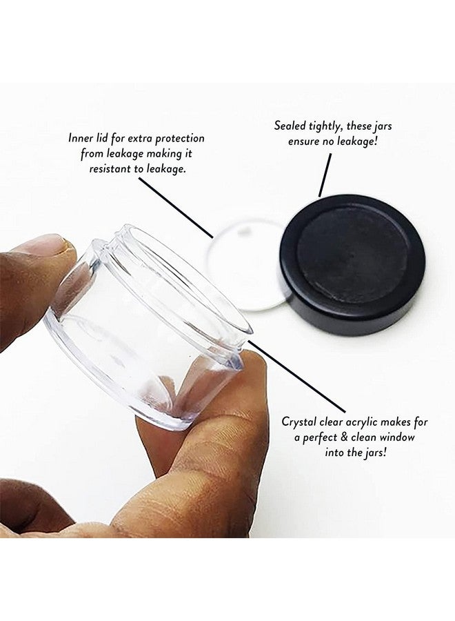 WENGTY Empty Glass Cosmetic Jar/Container Acrylic Jar Container for Eye shadow, Makeup, Face Cream, Lotion, Lip Balm, Body Butter, Scrub and Other Beauty Products (Black) (4) - Image 4