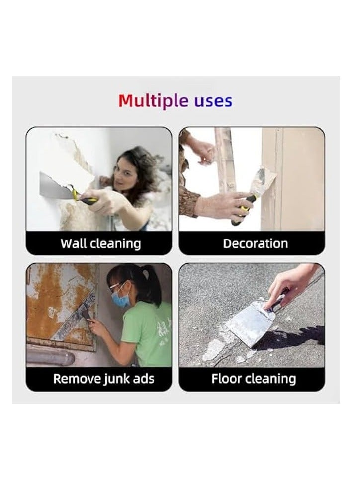 PROMASS 5-Piece Putty Knife Set, Stainless Steel Putty Knives, Includes 1, 2, 3, 4, 5 Inch Blades, Paint Scraper Spatula for Applying Putty, Drywall Taping, Wallpaper Removal, Mud Spreader, Spackling - Image 5