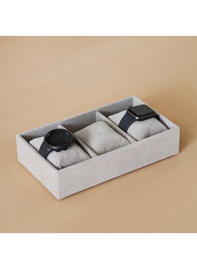 Home Box Velour 3-Compartment Jewellery Tray with 3 Pillows for Watches 21.6 x 4.5 x 12.2 cm - Image 1