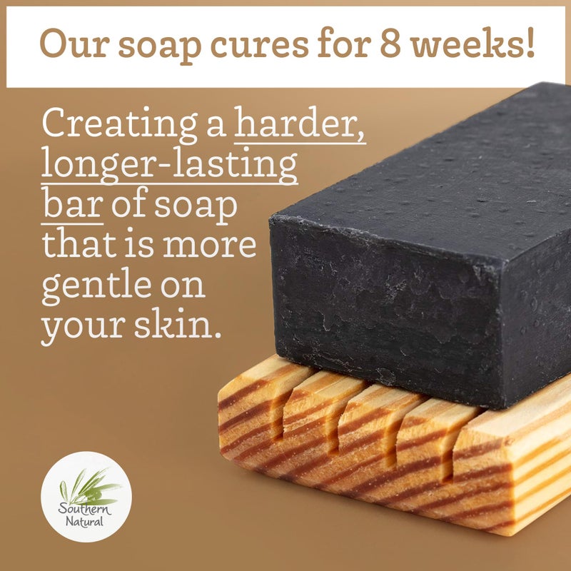 Southern Natural Activated Charcoal Soap Bar (3 Pack) Face and Body Soap For Sensitive Skin With Dead Sea Mud, Goat Milk & Peppermint Essential Oil - Image 3