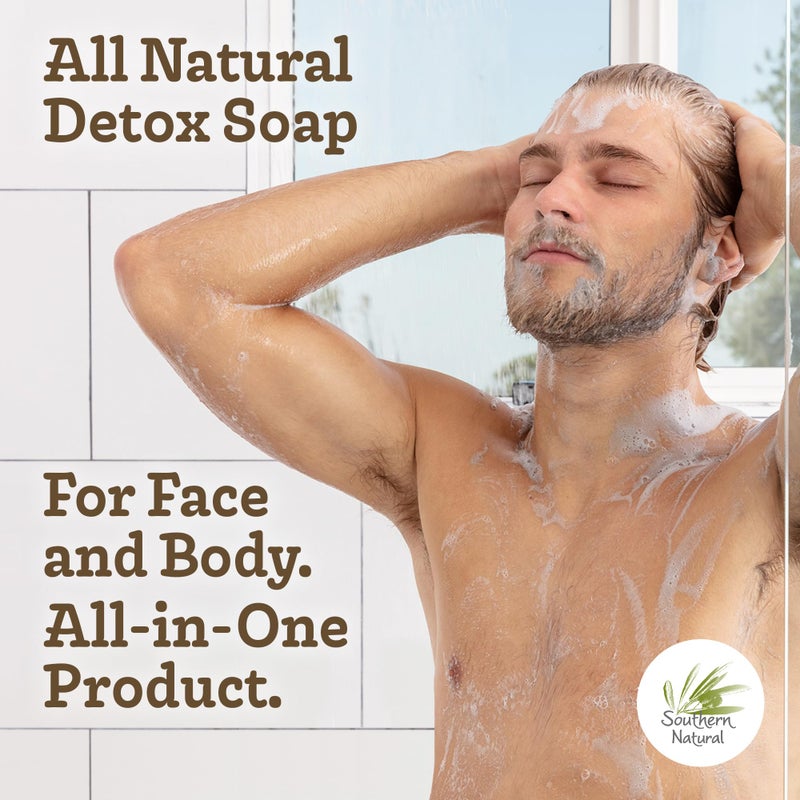 Southern Natural Activated Charcoal Soap Bar (3 Pack) Face and Body Soap For Sensitive Skin With Dead Sea Mud, Goat Milk & Peppermint Essential Oil - Image 4