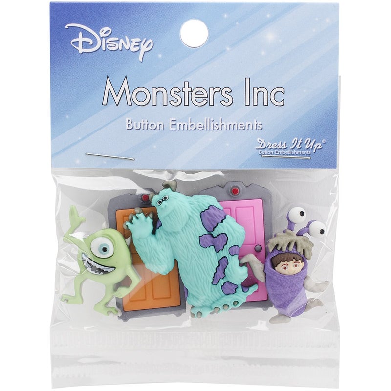 Dress It Up 7734 Disney Button Embellishments, Monsters Inc, Blue - Image 5