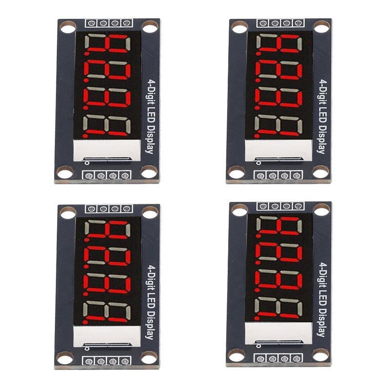 4 Sets Digital Tube Display Module LED 4 Digit 7 Segment 0.36in TM1637 Drive Chip Red MRA110B - Image 1