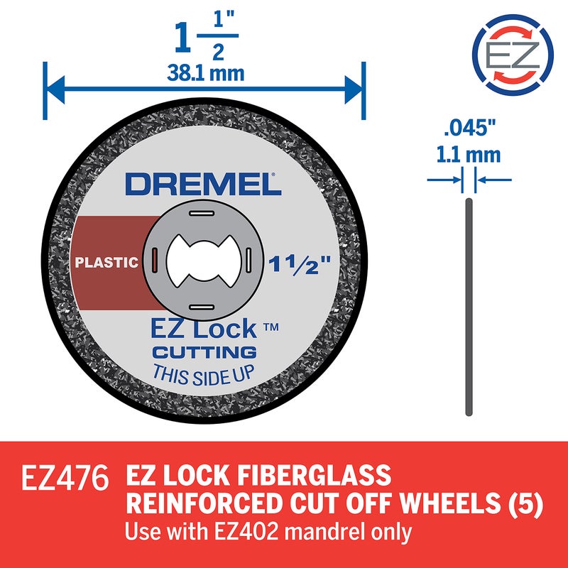 Dremel EZ476 1 1/2-Inch EZ Lock Rotary Tool Cut-Off Wheels for Plastic - 5 Pack - Image 2