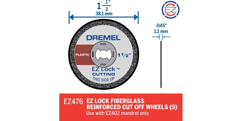 Dremel EZ476 1 1/2-Inch EZ Lock Rotary Tool Cut-Off Wheels for Plastic - 5 Pack - Image 3