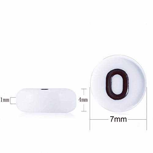 Looconi Amaney 700Pcs 7x4mm 7 Colors Mixed Number Beads Acrylic Round Shape Each Color 100Pcs - Image 2
