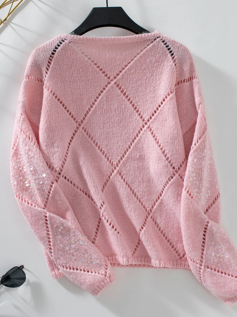 أوجيدر Pink Full Sleeves Round Neck Sweater