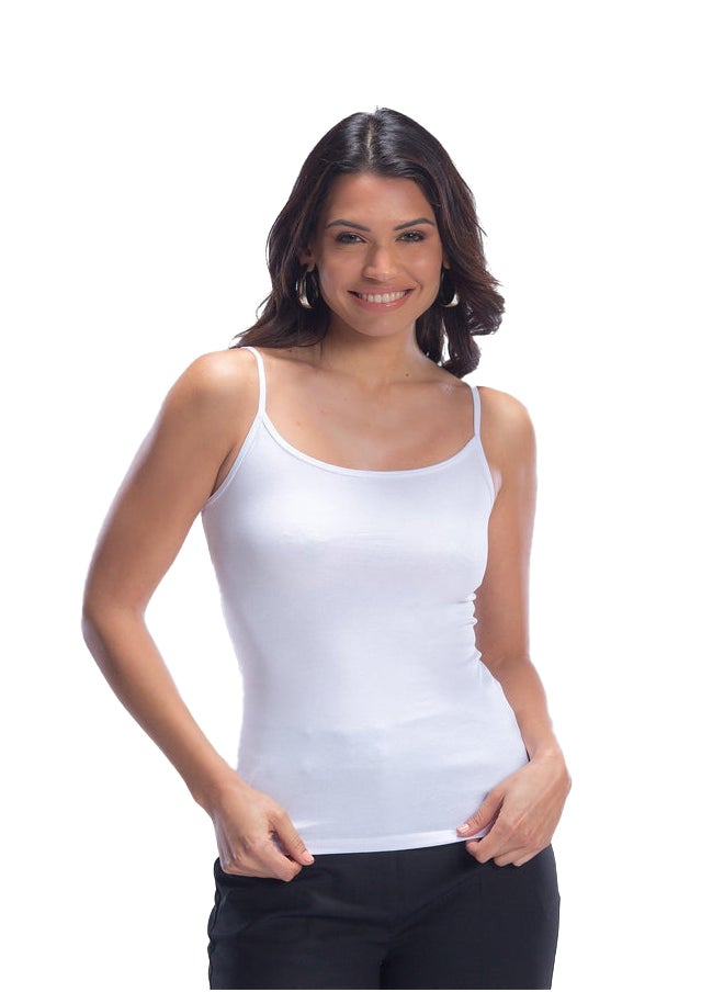 Carina - Carina Spaghetti Straps Plain Tank Top - white - Image 1