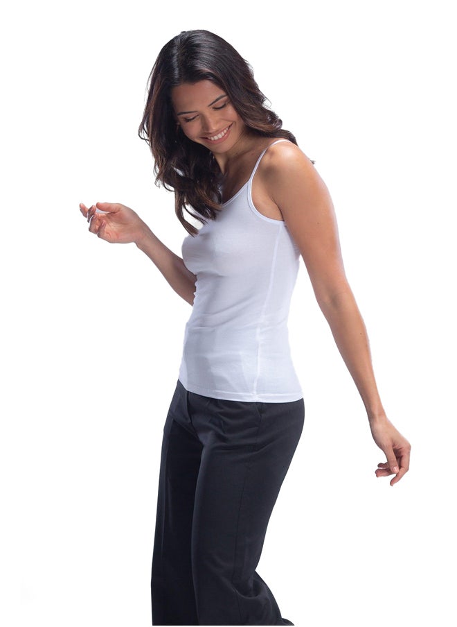 Carina - Carina Spaghetti Straps Plain Tank Top - white - Image 1