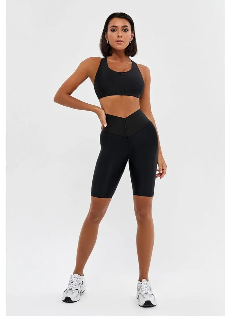 Bona Fide Bona Cycling Corsage Black Corsage High Waist Tummy Control Gym Shorts for Women for Women | Best Price UAE