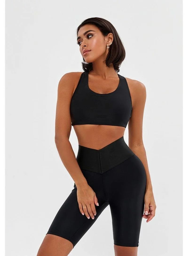 Bona Fide Bona Cycling Corsage Black Corsage High Waist Tummy Control Gym Shorts for Women for Women | Best Price UAE
