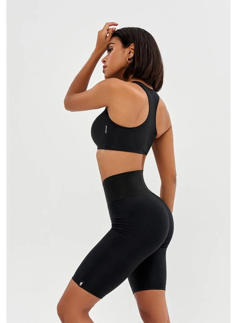 Bona Fide Bona Cycling Corsage Black Corsage High Waist Tummy Control Gym Shorts for Women for Women | Best Price UAE