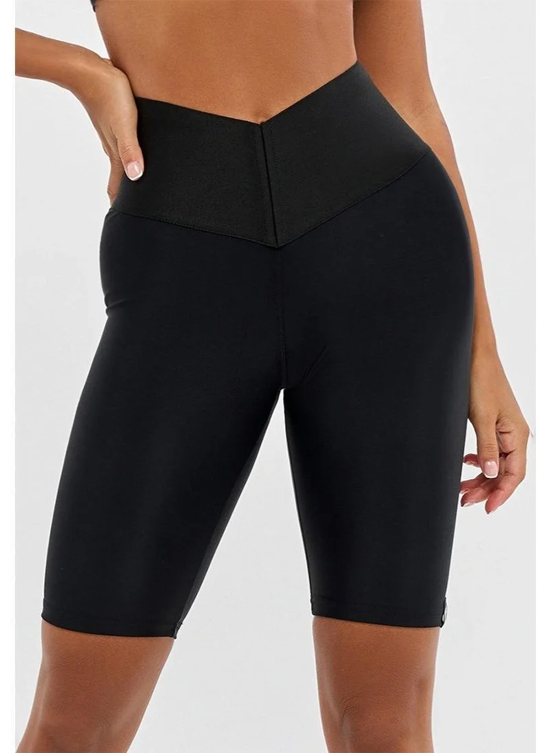 Bona Fide Bona Cycling Corsage Black Corsage High Waist Tummy Control Gym Shorts for Women for Women | Best Price UAE