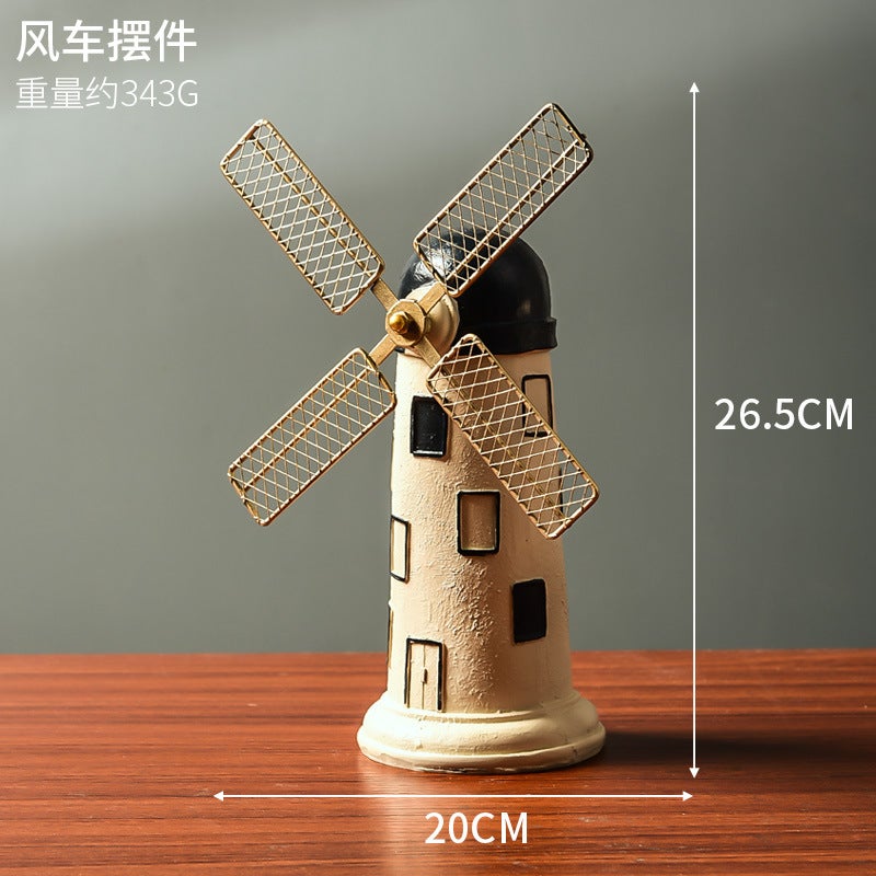 Generic Vintage Resin Decor Miniature Props Camera Phonograph Windmill ornaments 177