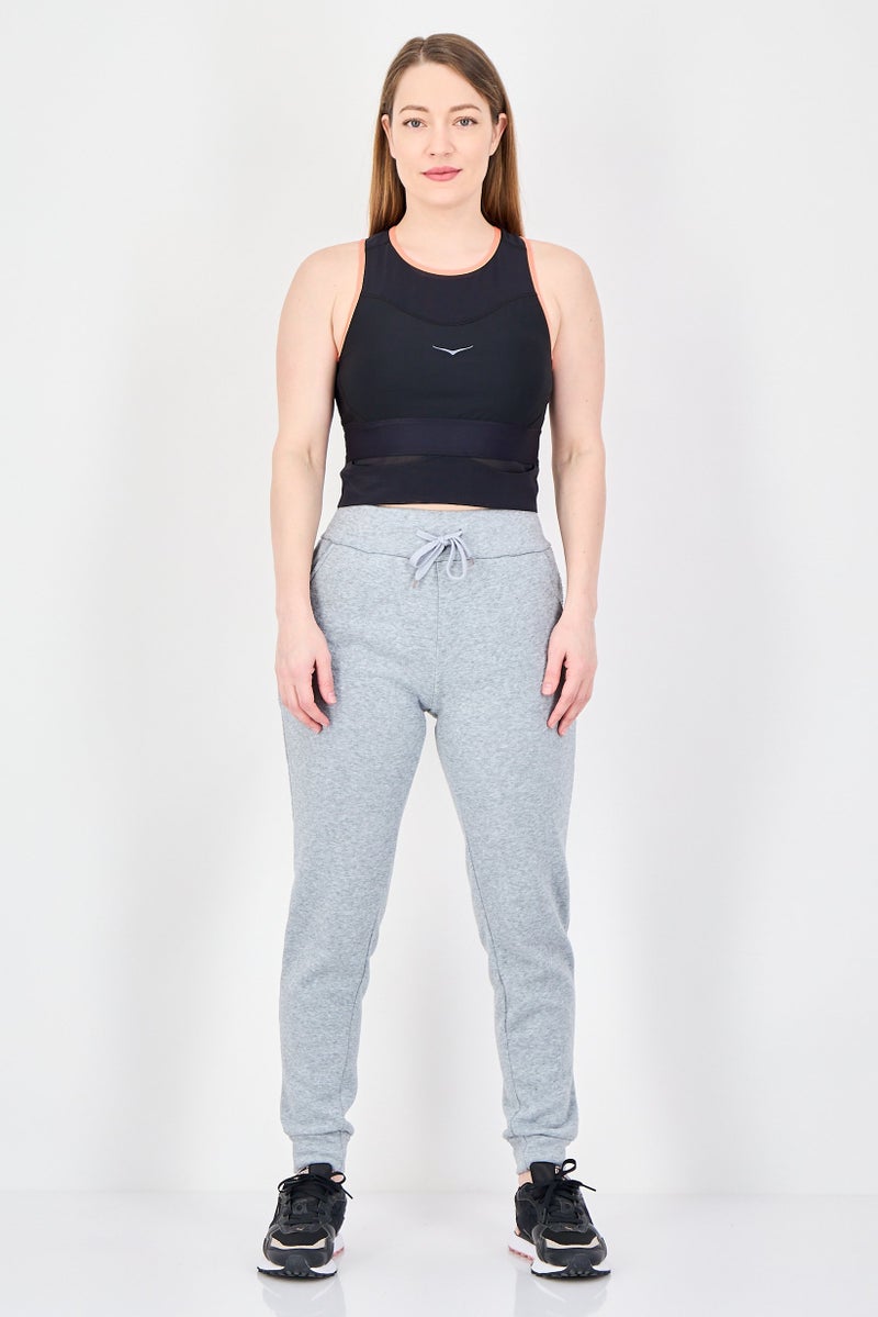 Hoka Women Brand Logo Padded Sports Bra, Black - Image 4