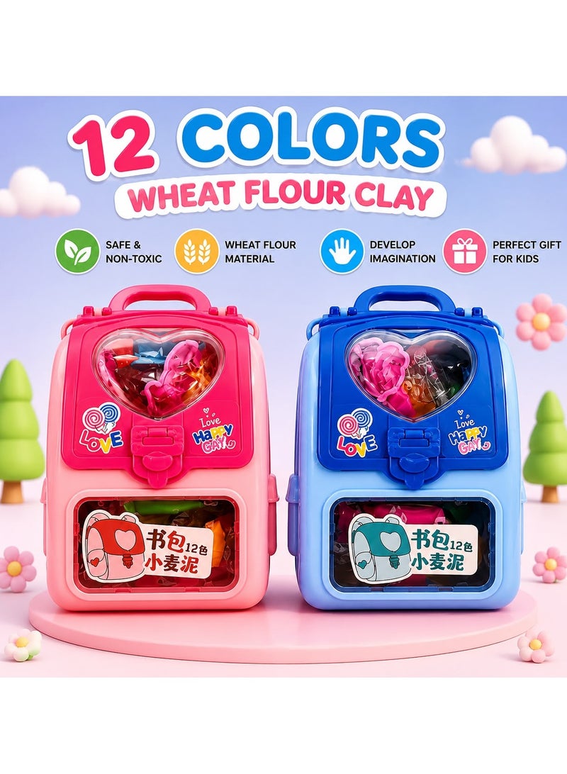 Maanys Slime Kit, 12 Colors Play Dough & Slime Kit for Kids | Soft Non-Sticky Modeling Clay Set with backpack Storage Box unicorn toys for kids ideal Birthday Gift for Girls & boys - Image 2