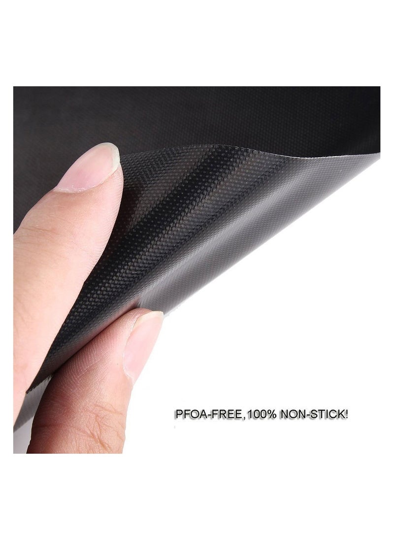 Home BBQ Grill Mat, 3 bbq Grill Mats Non Stick Reusable and Baking Mesh for Indoor Outdoor BBQ Works on Gas Charcoal Electric Grill Sheets (Black) 40X33cm 3Pcs/set  - Image 3