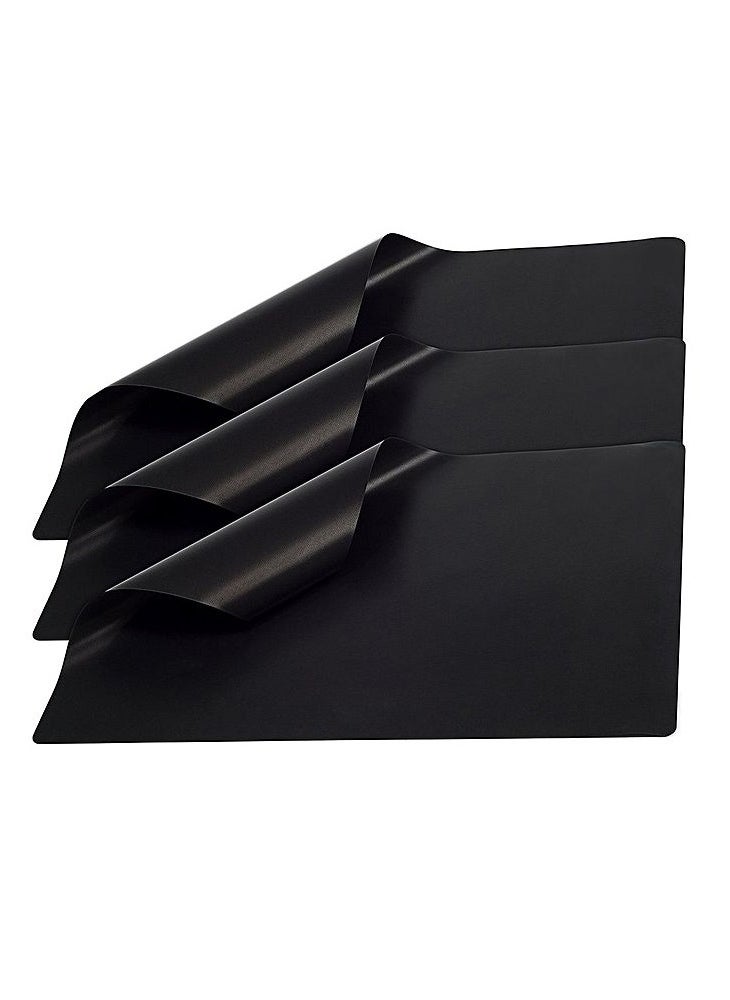 Home BBQ Grill Mat, 3 bbq Grill Mats Non Stick Reusable and Baking Mesh for Indoor Outdoor BBQ Works on Gas Charcoal Electric Grill Sheets (Black) 40X33cm 3Pcs/set  - Image 1