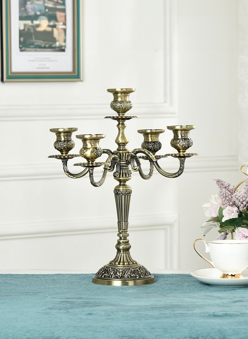 Manhua 5 antique bronze metal European alloy candle holders,classic home and hotel candle holders - Image 3