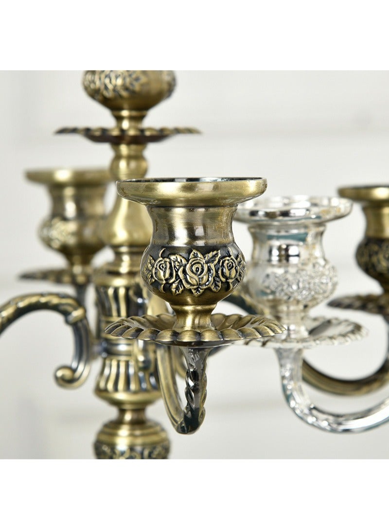 Manhua 5 antique bronze metal European alloy candle holders,classic home and hotel candle holders - Image 4