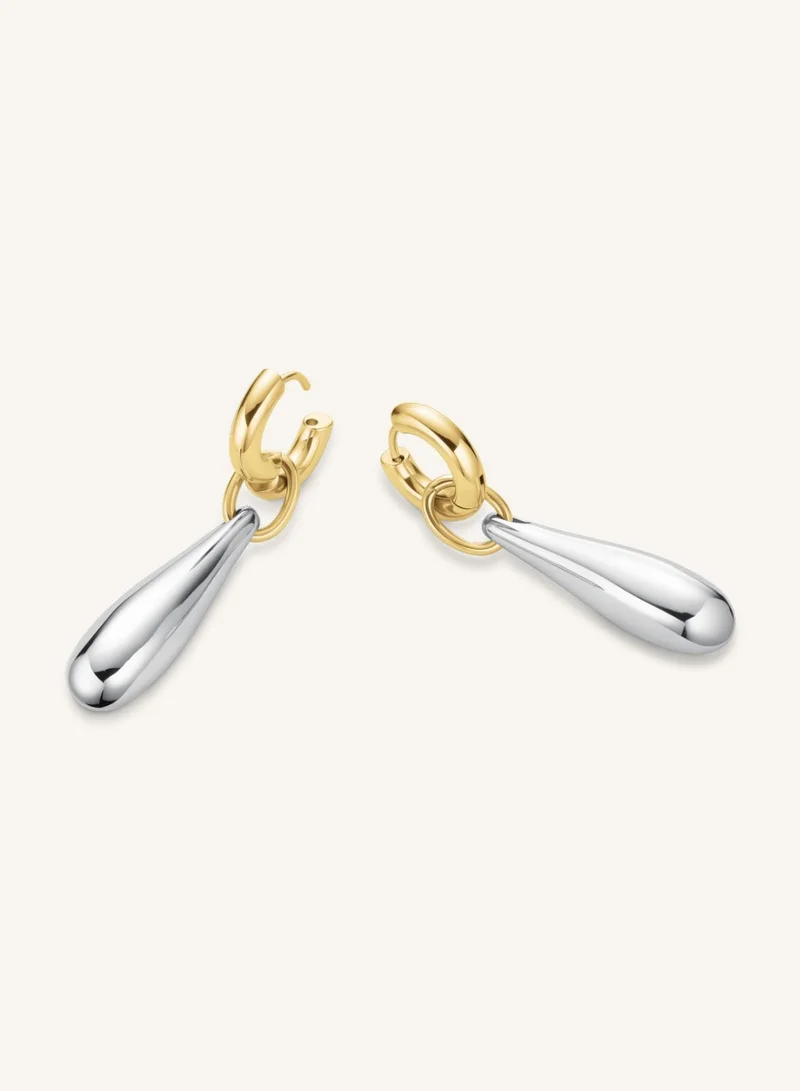 Rosefield  Drop Hoop Earrings, Two-Tone for Women | Best Price UAE