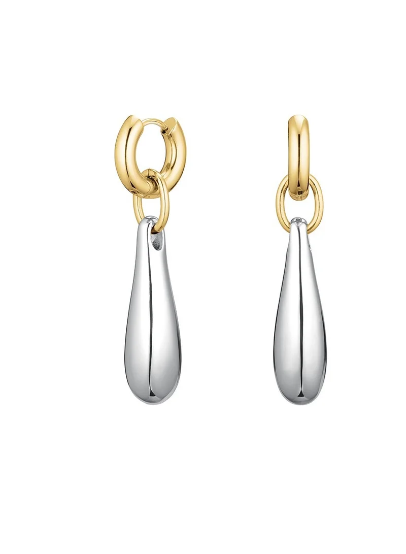 Rosefield  Drop Hoop Earrings, Two-Tone for Women | Best Price UAE