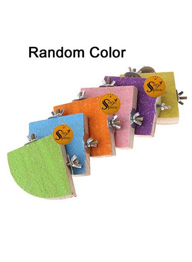 سايج سكوير قفص خشبي طبيعي مرح من الرمل للعب الببغاء، البادجي، الكوكتيل، طيور الحب، البادجي، ببغاء الشمس، العصافير، الرمادي الأفريقي، الكناري، الببغاء، طيور المكاو (8 بوصات) - Image 4