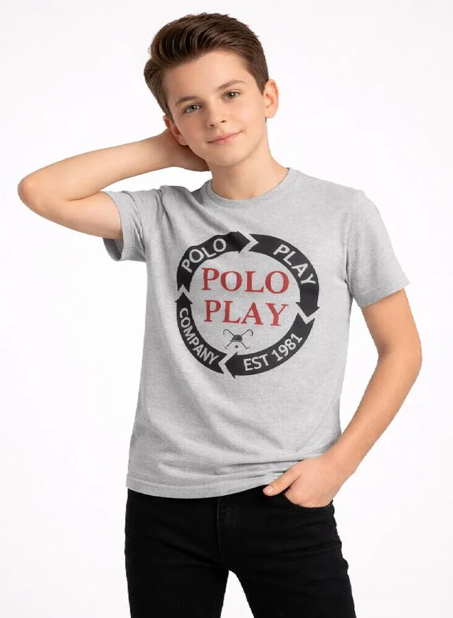 Polo Play Teen Boys Graphic Logo Crew Neck T-Shirt