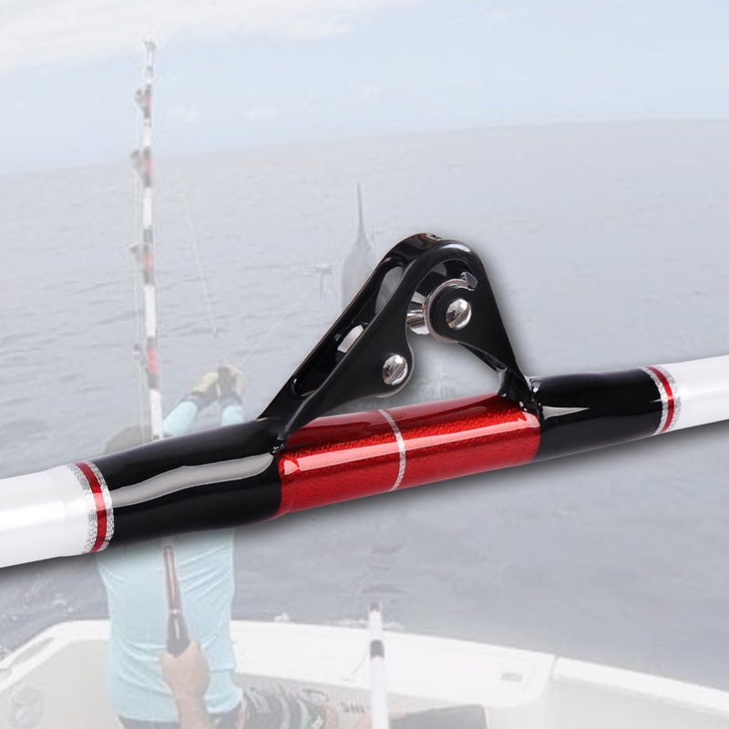 Fiblink Trolling Rod Saltwater Deep Dropper Big Game Rod Conventional Boat Roller Rod Carbon Fishing Pole (2 Pieces - 5'6" - 30-50lbs) - Image 3